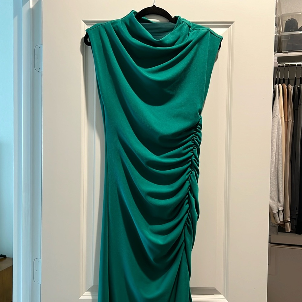 The Maya Ruched Cowl-Neck Dress